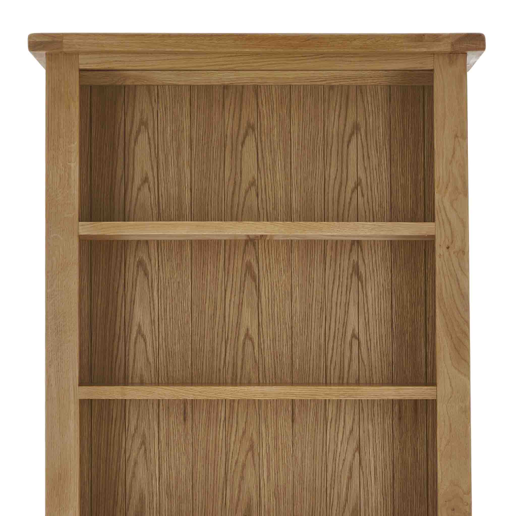 Zelah Oak Large Bookcase - Close up of top