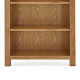 Zelah Oak Large Bookcase - Close up of base of bookcase