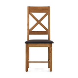 Zelah Oak Cross-Back Dining Chair - Front view
