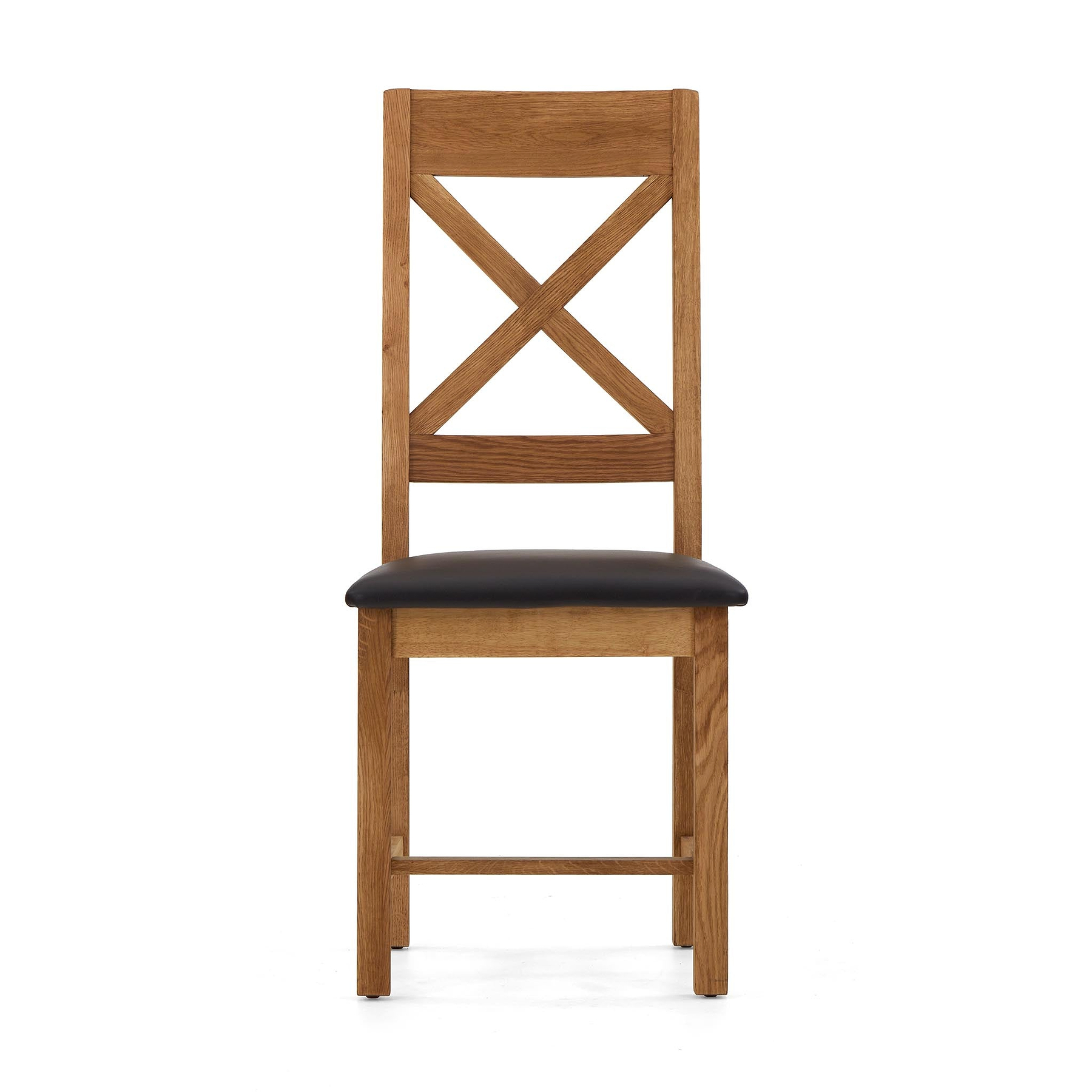 Zelah Oak Cross-Back Dining Chair - Front view