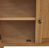 Zelah Oak Display Cabinet - Showing inside shelf
