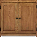 Zelah Oak Display Cabinet - Close up of lower cupboard doors