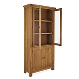 Zelah Oak Display Cabinet with display doors open