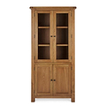 Zelah Oak Display Cabinet - Front view