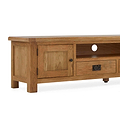 Zelah Oak 200cm TV Stand - Close up of cupboard and drawer fronts