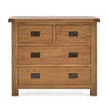 Zelah Oak 2 over 2 Drawer Chest of Drawers - Front view