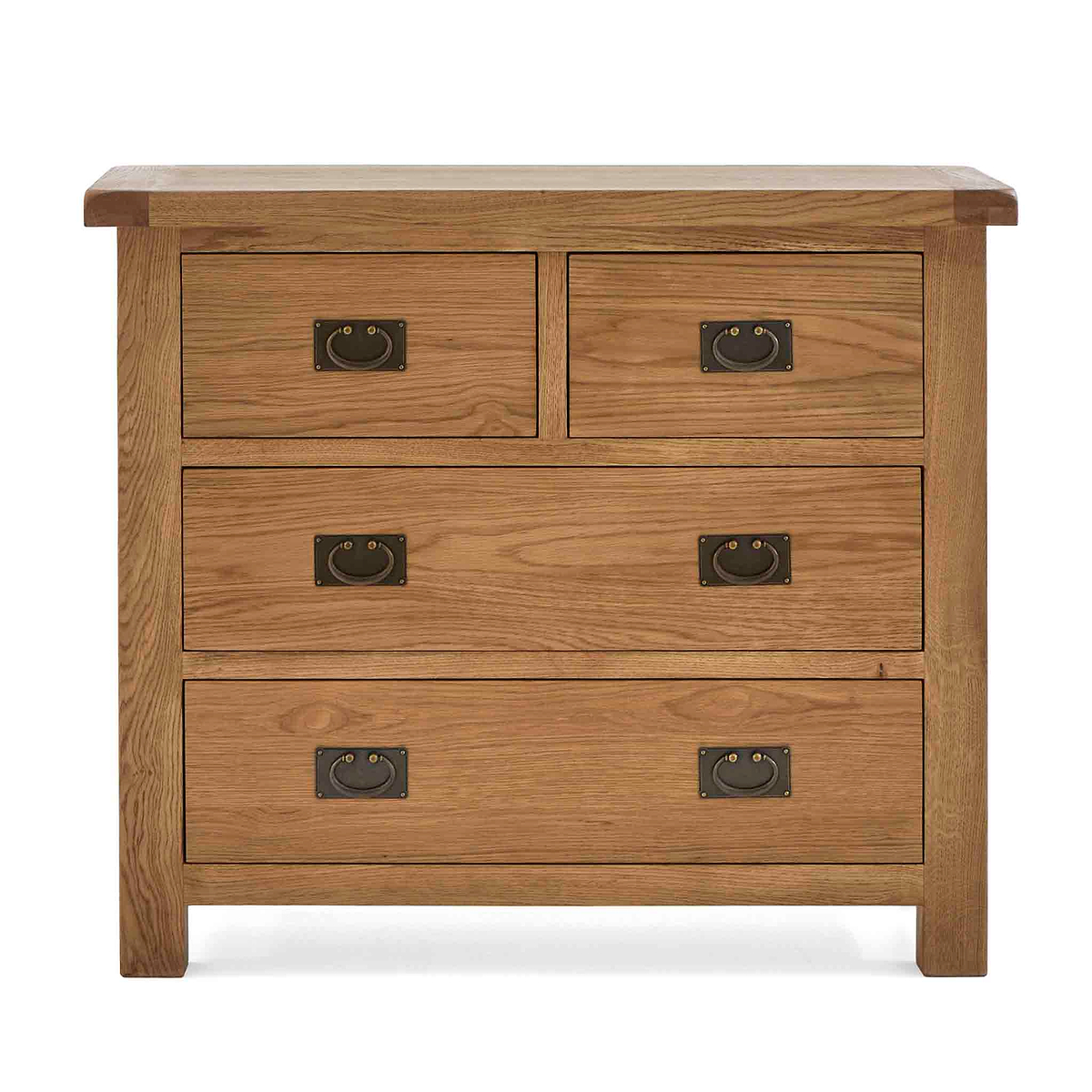 Zelah Oak 2 over 2 Drawer Chest of Drawers - Front view