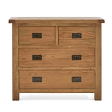 Zelah Oak 2 over 2 Drawer Chest of Drawers - Front view