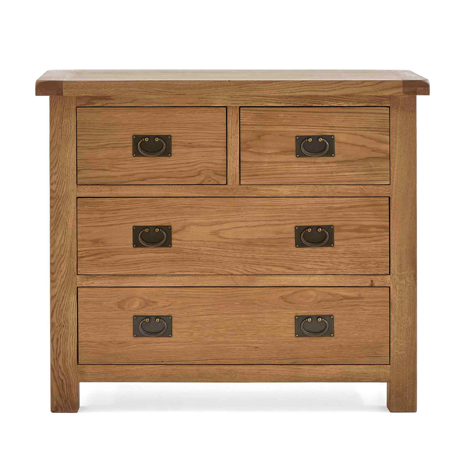 Zelah Oak 2 over 2 Drawer Chest of Drawers - Front view