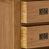 Zelah Oak 2 over 2 Drawer Chest of Drawers - Close up of dovetail joints on drawers