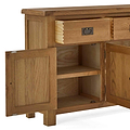 Zelah Oak Extra Large Sideboard - Showing inside cupboard and dovetail joints on drawers