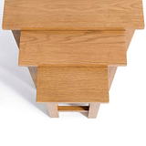 Surrey Oak Nest of Tables - Birds eye view when tables are pulled out
