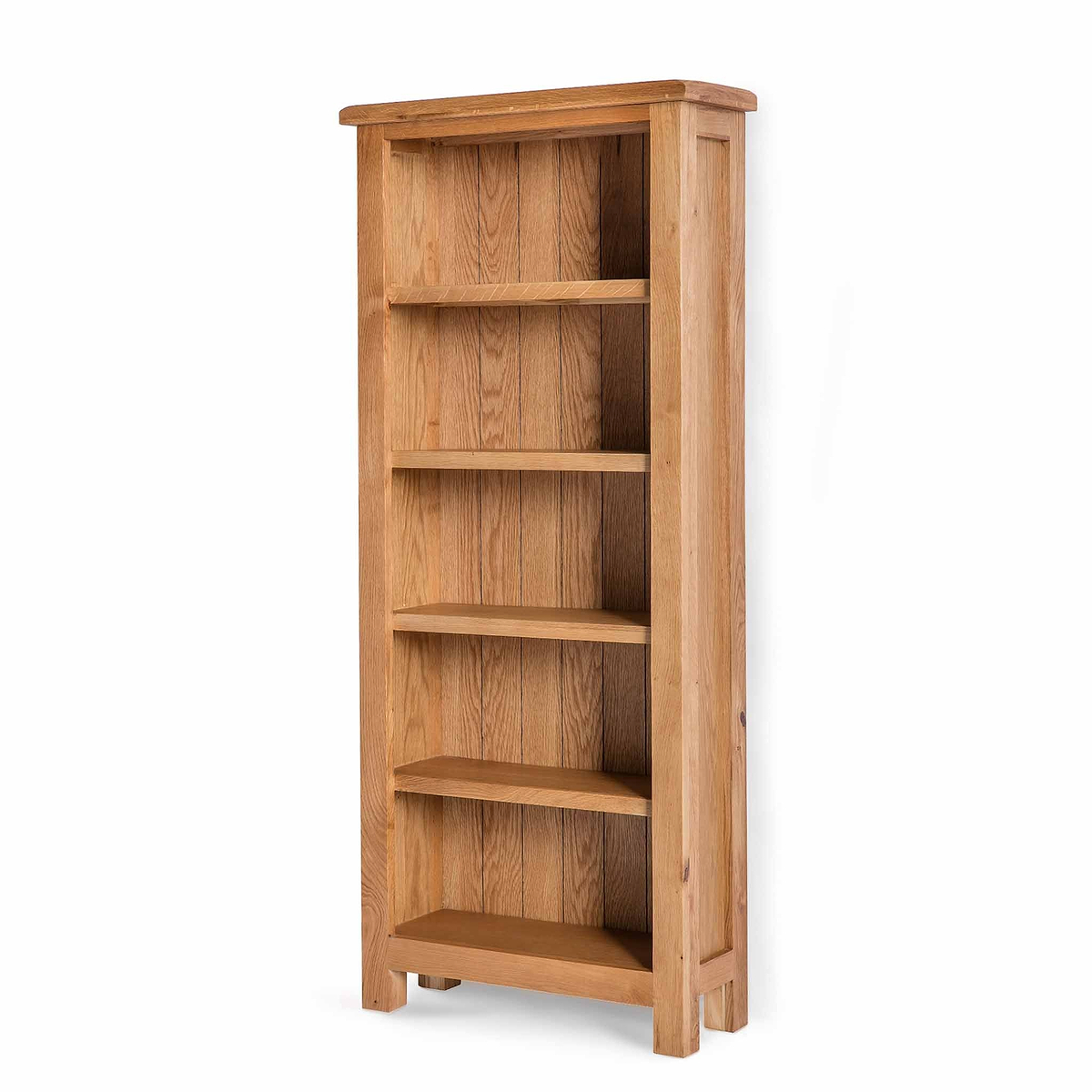 Surrey Oak Slim Bookcase - Side view