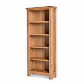 Surrey Oak Slim Bookcase - Side view