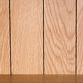 close up of inside panels on the Surrey Oak Slim Bookcase