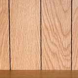 close up of inside panels on the Surrey Oak Slim Bookcase