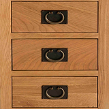 Surrey Oak Bedside Table - Close up of drawer fronts