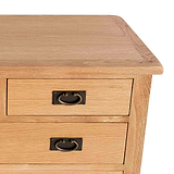 Surrey Oak 2 Over 3 Chest of Drawers - Close up of top smaller drawer
