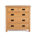 Surrey Oak 2 Over 3 Chest of Drawers by Roseland Furniture