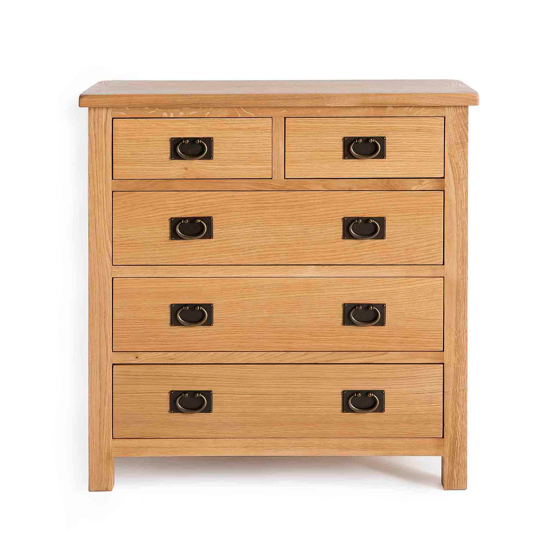 Surrey Oak 2 Over 3 Chest of Drawers by Roseland Furniture