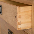 Surrey Oak 2 Over 3 Chest of Drawers - Close up of Dovetail Joints on Drawer