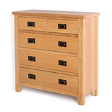 Surrey Oak 2 Over 3 Chest of Drawers - Side view