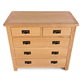 Surrey Oak 2 Over 3 Chest of Drawers - View of top of drawers