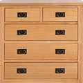 Surrey Oak 2 Over 3 Chest of Drawers - Close up of Drawer Fronts