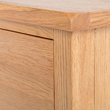 close up of solid wood frame of the Surrey Oak Large Chest Of Drawers