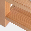 London Oak Coffee Table with Drawer - View of lower shelf and foot of coffee table