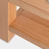 London Oak Coffee Table with Drawer - View of lower shelf and foot of coffee table
