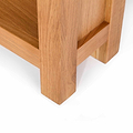 London Oak Large Bookcase - Close up of bottom feet on bookcase
