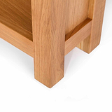 London Oak Large Bookcase - Close up of bottom feet on bookcase