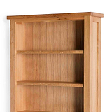 London Oak Large Bookcase - Close up of top of bookcase