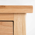 close up of oak top edge on London Oak Large Sideboard