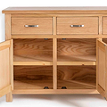 London Oak Large Sideboard - View of inside cupboard