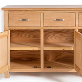 London Oak Large Sideboard - View of inside cupboard
