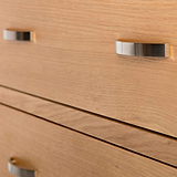 close up of drawers on the London Oak 2 over 3 Chest of Drawers