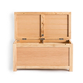 London Oak Blanket Storage Box - With lid open