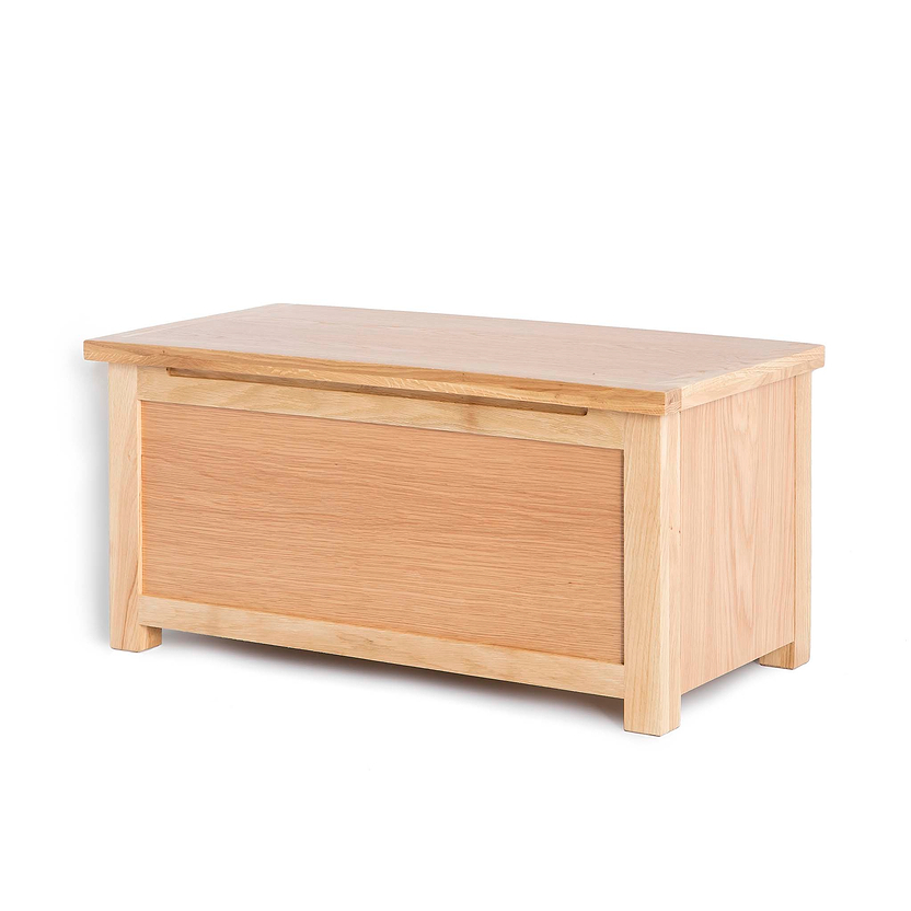 London Oak Blanket Box with Sprung Top | Solid Wood | Oak | Roseland