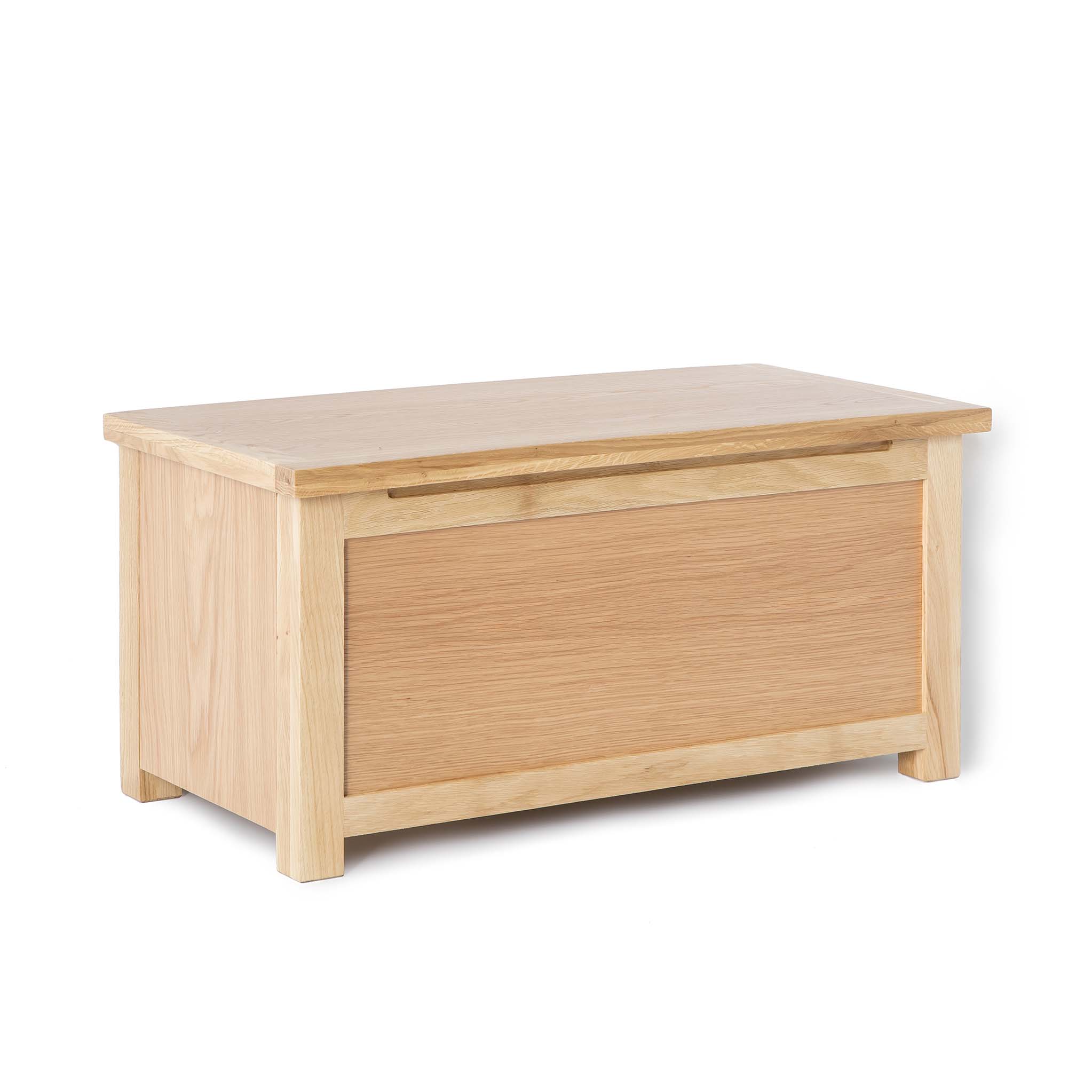 London Oak Blanket Box with Sprung Top | Solid Wood | Oak | Roseland