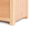 London Oak Blanket Storage Box - Close up of base of ottoman
