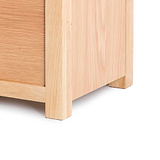 London Oak Blanket Storage Box - Close up of base of ottoman