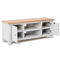 Farrow Grey Large 120cm TV Unit - Side view with cupboard doors open