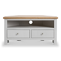 Farrow Grey Corner TV Stand by Roseland Furniture - Front View