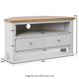 Farrow Corner TV Stand by Roseland Furniture - Size Guide
