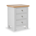 Farrow Grey Bedside Table from Roseland Furniture - angle view