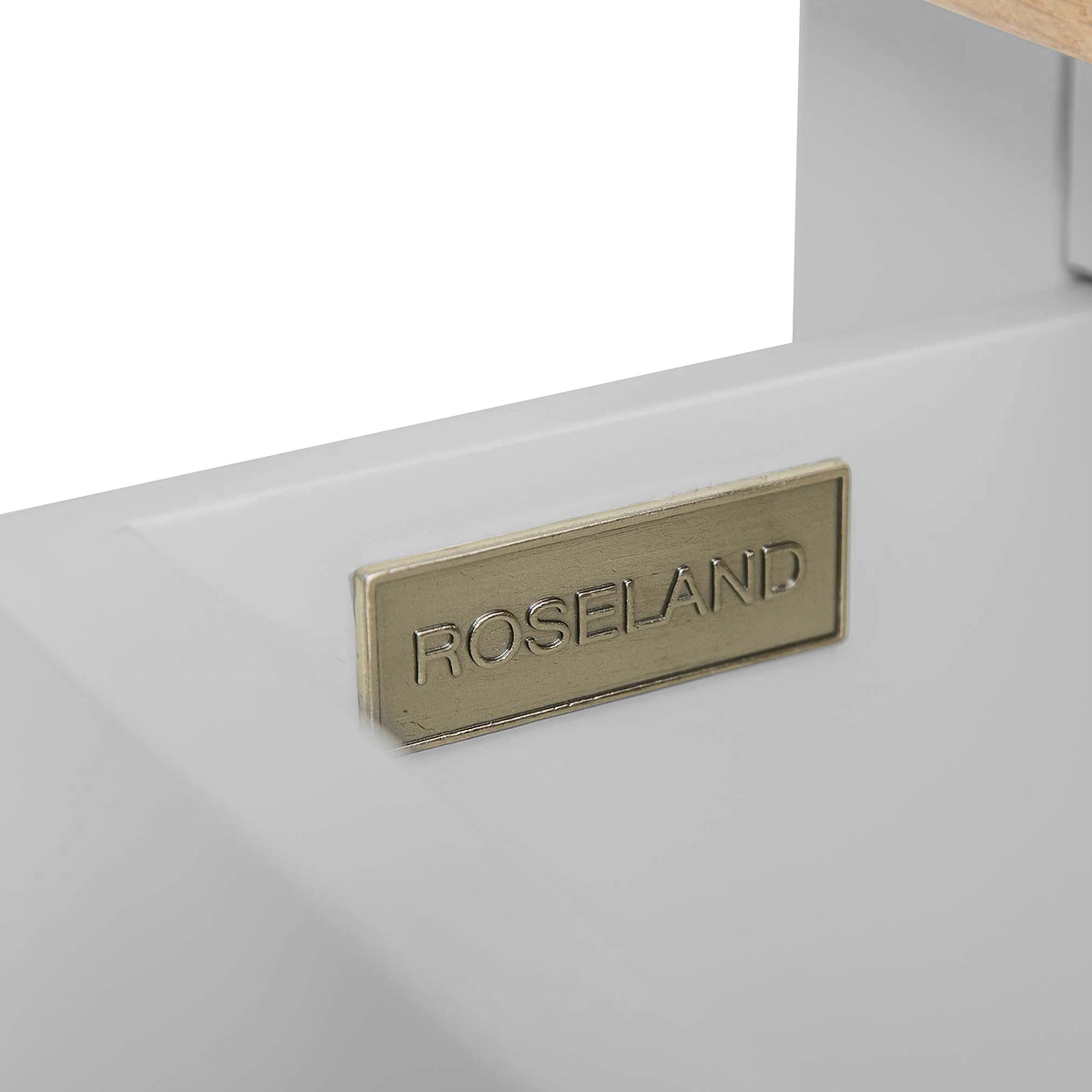 Farrow Grey Bedside Table from Roseland Furniture - close up of interior