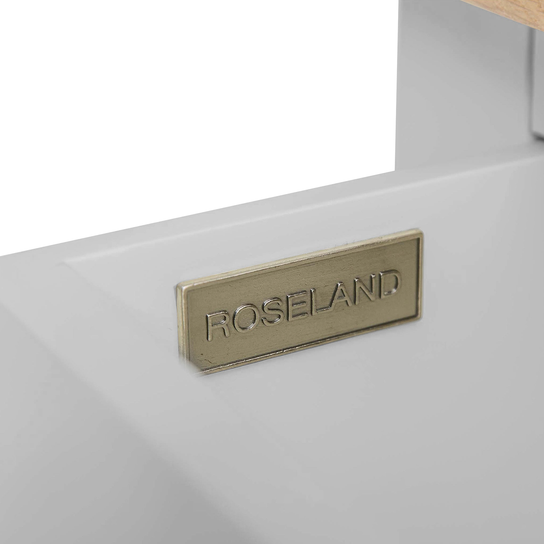 Farrow Grey Bedside Table from Roseland Furniture - close up of interior