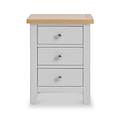 Farrow Grey Bedside Table from Roseland Furniture - Front View